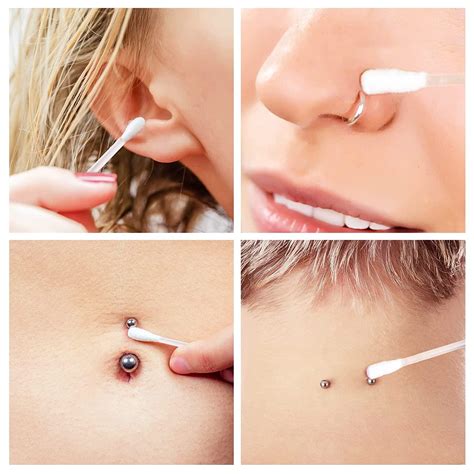 OPOVE Piercings Aftercare Saline Swabs for Ear, Nose, Belly Button & Body Piercing Wounds | 50 ...