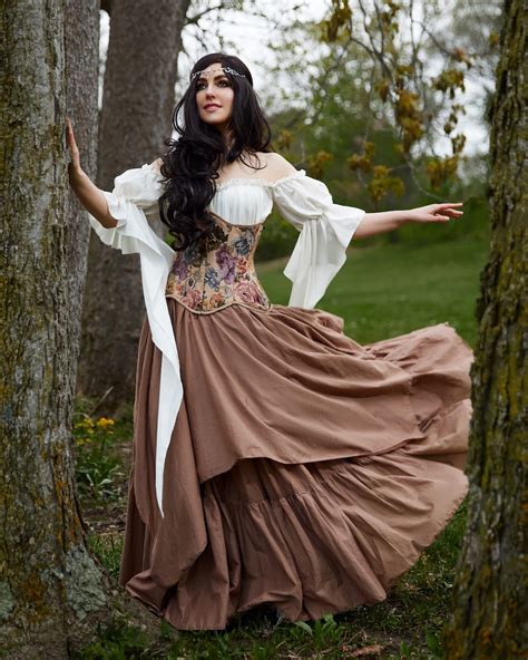 Reminisce the Forest Fairy Womens Renaissance Beige Costume Ren Faire ...