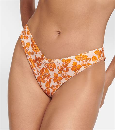 Printed ruched bikini in orange - Etro | Mytheresa