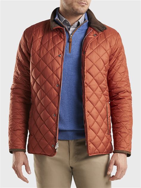 Peter Millar Crown Men's Suffolk Quilted Travel Coat - Saint Bernard