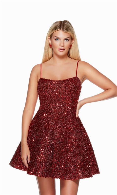 Short Red Sequin Homecoming Dress 3116
