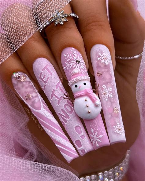 43+ Cutest Pink and White Winter Nails Ideas For You - Nail Designs Daily