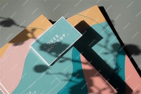 Premium PSD | Paper stationery mock-up with branding shadow