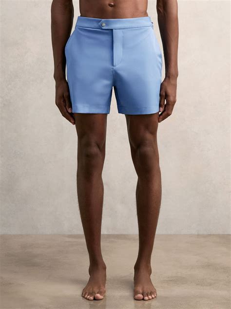 Reiss Side-Adjuster Swim Shorts in French Blue - REISS