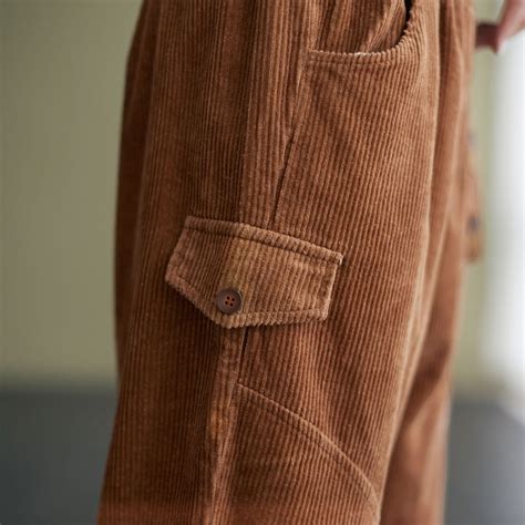 Casual Brown Corduroy Pants for Women Long Pants Plus Size - Etsy