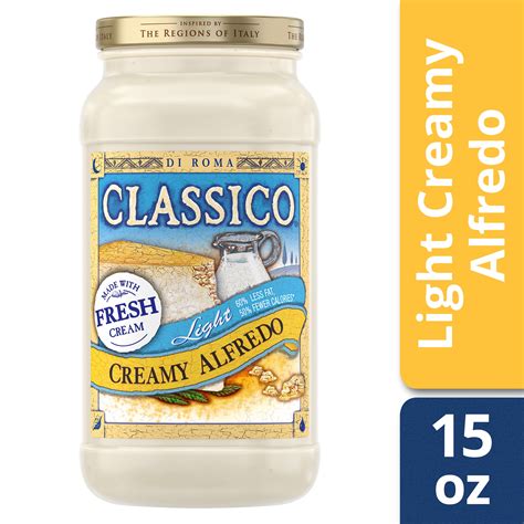 Classico Light Creamy Alfredo Pasta Sauce, 15 oz Jar - Walmart.com ...