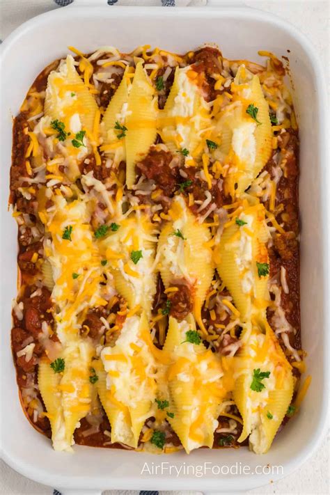 Lasagna Stuffed Shells in the Air Fryer | Air Frying Foodie
