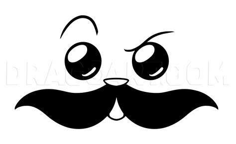 How To Draw A Mustache For Kids, Drawing, Step by Step, by Dawn - DragoArt