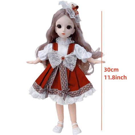 New 30 Cm Princess Doll 6 Points Bjd Multi-Jointed Doll 3d Real Eyes ...