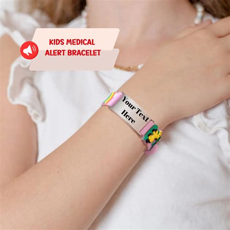 Custom Kids Medical Alert Bracelet, Engraved Silicone ID Band ...
