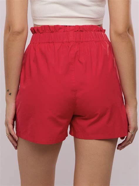 Buy Solids: Classic Red Women Shorts online at The Souled Store.