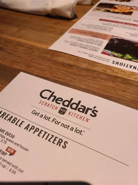 Menu at Cheddar's Scratch Kitchen restaurant, Pleasant Prairie