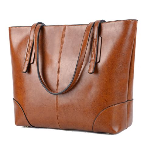 YALUXE Genuine Leather Tote Women's Stylish Travel Shoulder Beach Bags ...