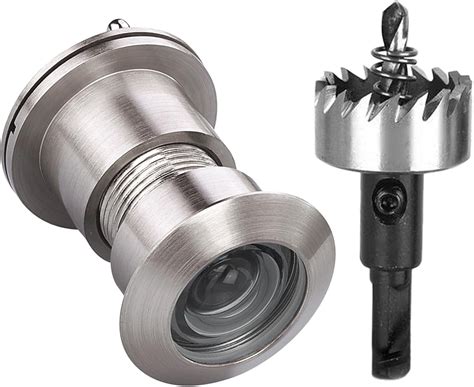 TOGU 3828 Brass Extra Larger peep Holes for Door with 1-1/10“ Drill Bit, 220-degree Door viewer ...