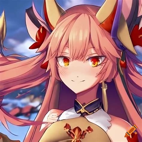 Tamamo no Mae from Fate Grand Order on Craiyon