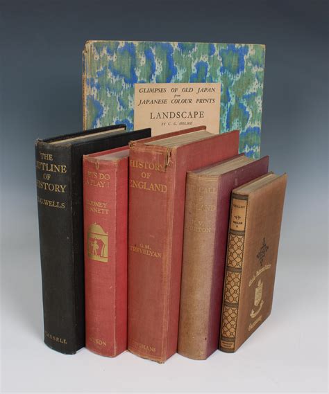 Lot - A collection of books with gilt Guernsey crest 'Ecole ...