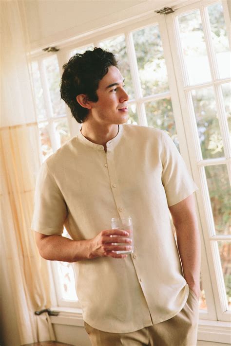 Short Sleeve Linen Shirt Bradford In White Short Sleeve Linen Shirt
