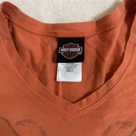 harley davidson orange tee honolulu hawaii size... - Depop
