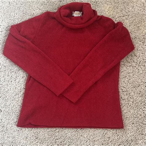 Super soft red turtleneck sweater size large but... - Depop