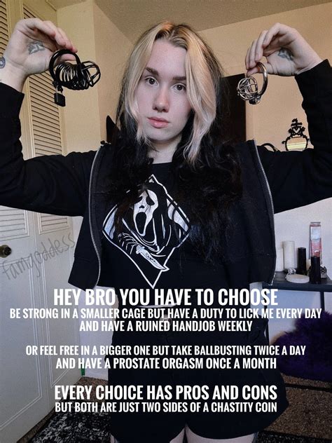 Two sides of a chastity coin... [sis] [chastity] [strapon] [ballbusting] [facesitting] [choice ...