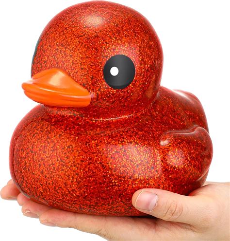 Amazon.com: Honoson 6.89 Inch Giant Glitter Rubber Duck Big Glitter Rubber Duck Large Sparkly ...
