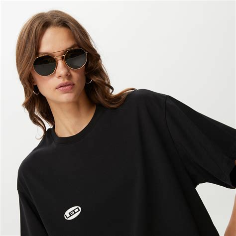 Leo Lunatic Spray Paint Unisex Siyah T-Shirt KADIN T-shirt & Polo