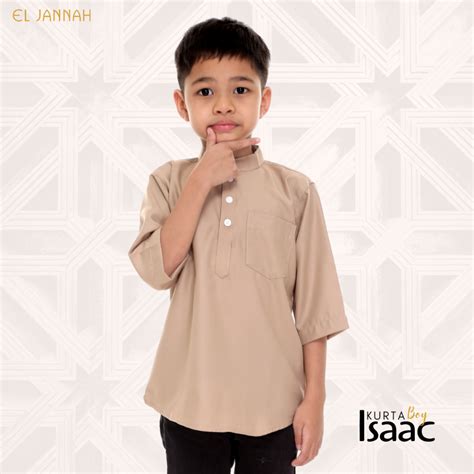 Kurta Boy Isaac Coffee Brown Nude Boy Kurta Kid Kanak Kanak Lelaki Lengan 3 Suku Cekak Musang ...