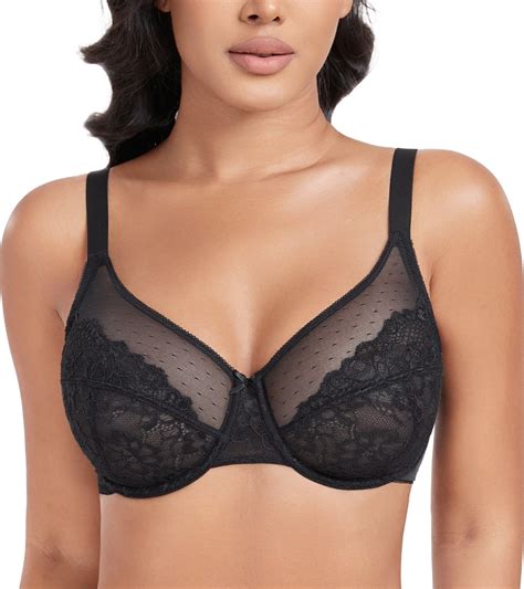 Exerin Women's Plus Size Sexy Lace Full Coverage Unpadded Underwire ...