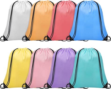 Amazon.com | Grneric 8Pcs Drawstring Bags Bulk Cinch Bag, Polyester ...