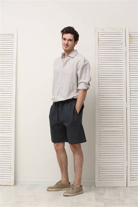 Linen Men Shorts Fathers Day Gift From Daughter Mens Linen - Etsy