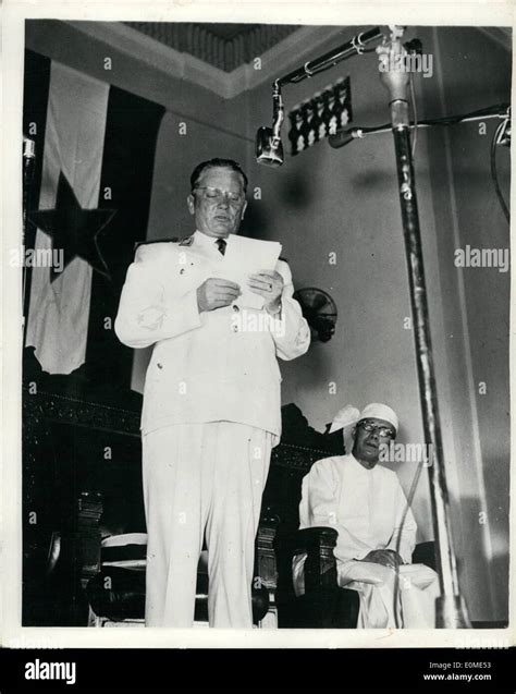 Jan. 01, 1955 - President Tito in Burma.: Marshal Tito, President of Yugoslavia, seen speaking a ...
