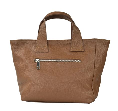 Medium Zip-top Leather Tote Bag-Tan Brown - ODĒ TO ESTHĒTIC
