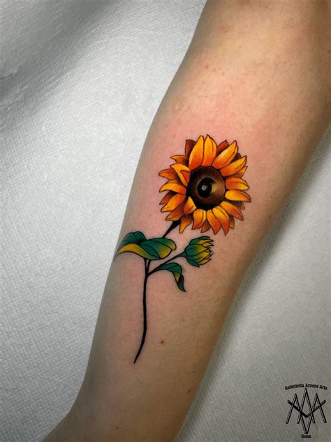 Sunflower tattoo by AntoniettaArnoneArts on DeviantArt