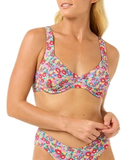 Rip Curl Las Flores Balconette Sweetheart Neck D-DD Bra Size Underwire ...