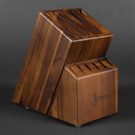 Amazon.com: SENKEN Acacia Wood Knife Block Without Knives - 15 Slots ...