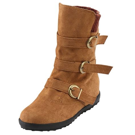 Puntoco Women'S Winter Boots Clearance,Women Suede Round Toe Zipper ...