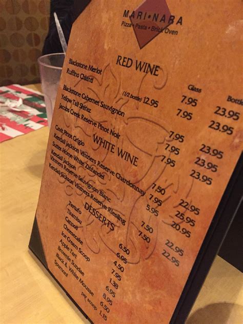 Menu at Marinara Pizzeria & Restaurant, Hewlett