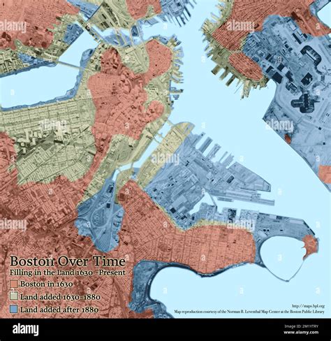 Boston Over Time : filling in the land 1630 - present , Boston Mass ...