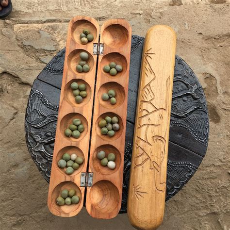 Mancala Board Game | Oware Wood Board Game | Handmade Oware Board | - Etsy