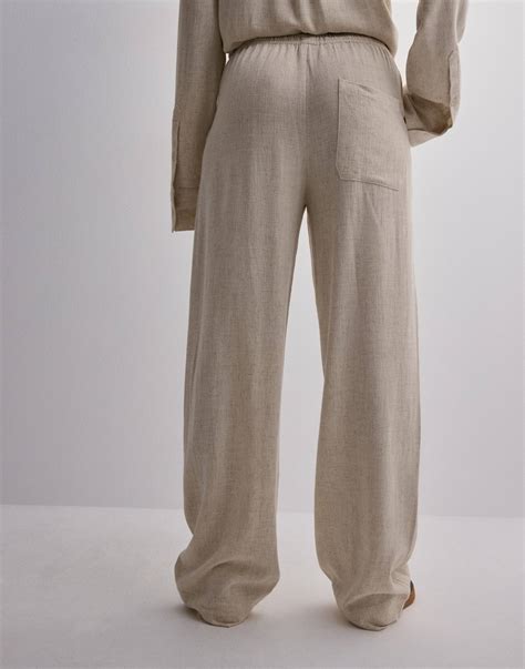 Köp Nelly Pull On Linen Pants - Beige | Nelly.com