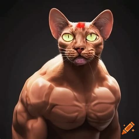 Muscular cat on Craiyon