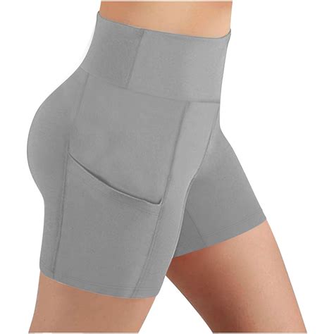AherBiu Workout Shorts for Women Gym Short Leggings with Pockets ...