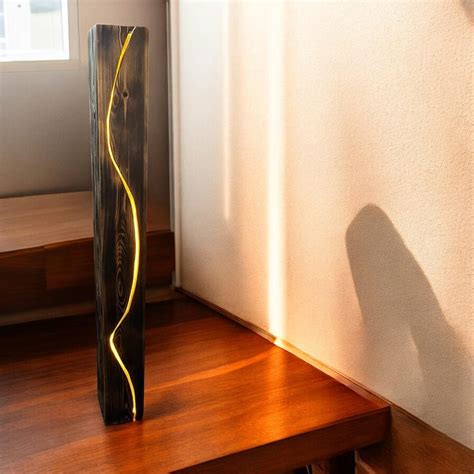 Vintage Wooden Floor Lamp, Modern Floor Lighting, Home Living ...