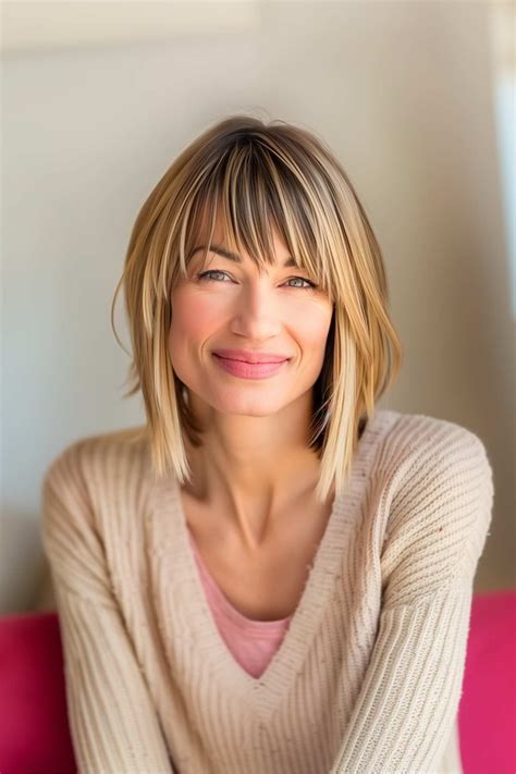 26 Gorgeous Bob Cuts with Long Bangs Women Are Getting This 2025 | Long ...