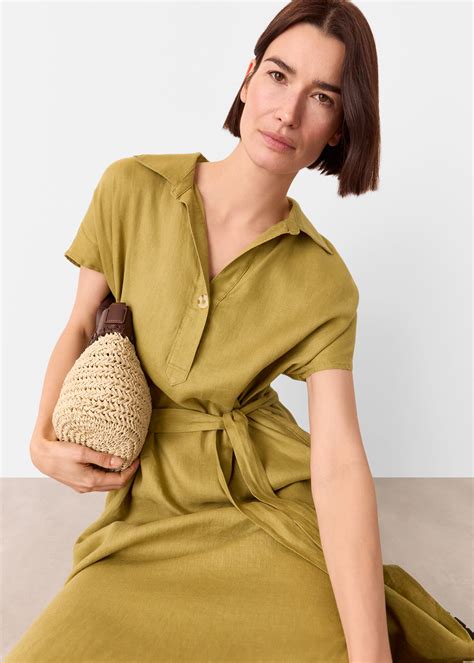 Olive Maddie Linen Shirt Dress | WHISTLES | Whistles UK
