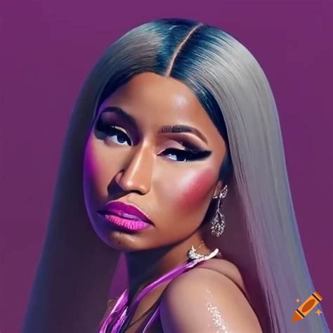 Realistic portrait of nicki minaj with blonde hair and eyeliner on Craiyon