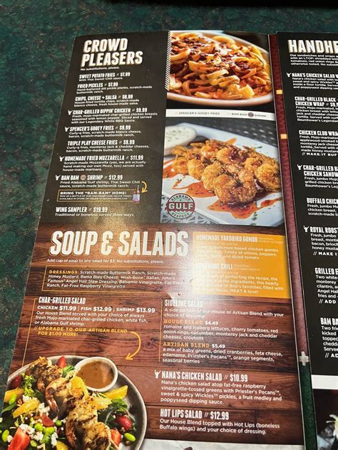 Menu at Baumhower's Victory Grille pub & bar, Montgomery