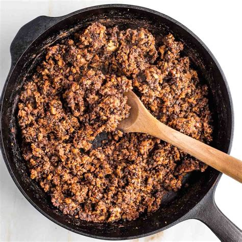 Vegan Ground Beef Recipe with Mushrooms & Lentils - Debra Klein