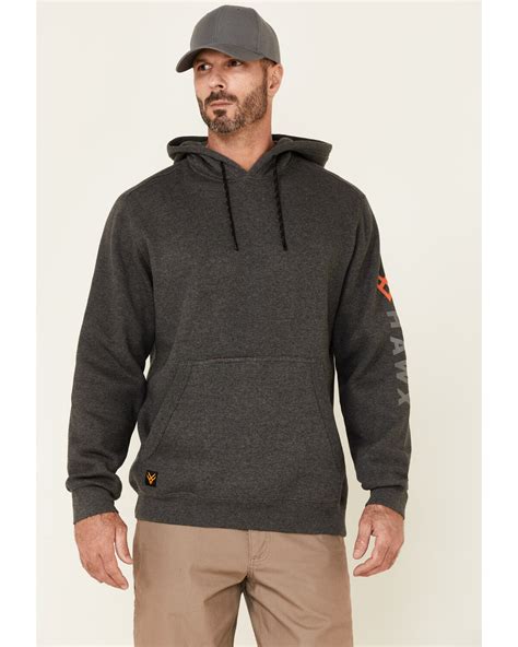 Hawx Men's Primo Logo Fleece-Lined Work Hooded Sweatshirt, Dark Grey