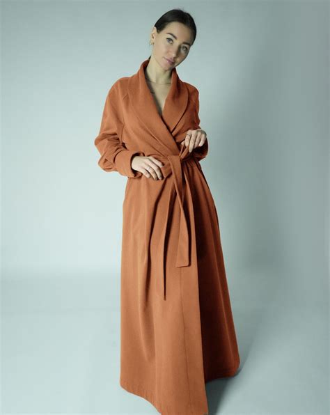 Warm Robe From Organic Cotton / Long Robe / Floor Length Robe / Womens ...